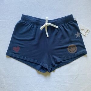 NWT PJ Salvage Whim Stoney Mind Shorts W's Sz S Navy Rhinestone Embellished Fun
